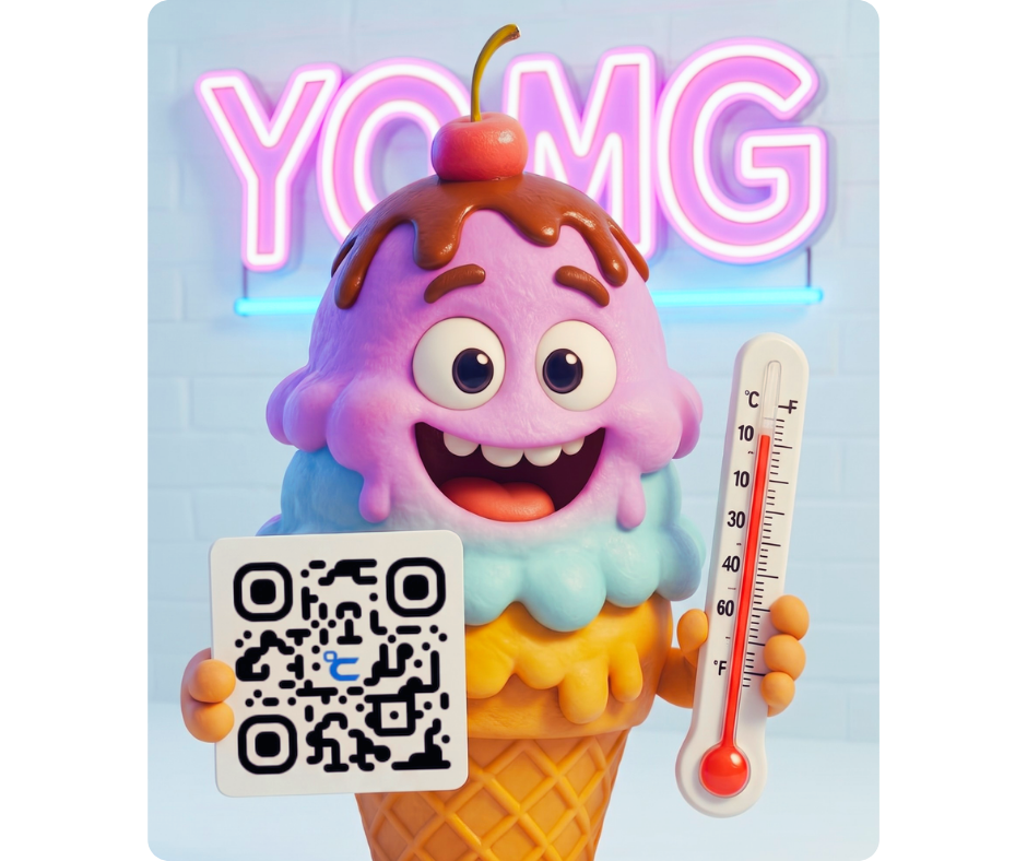 °Celsi monster poster with QR code